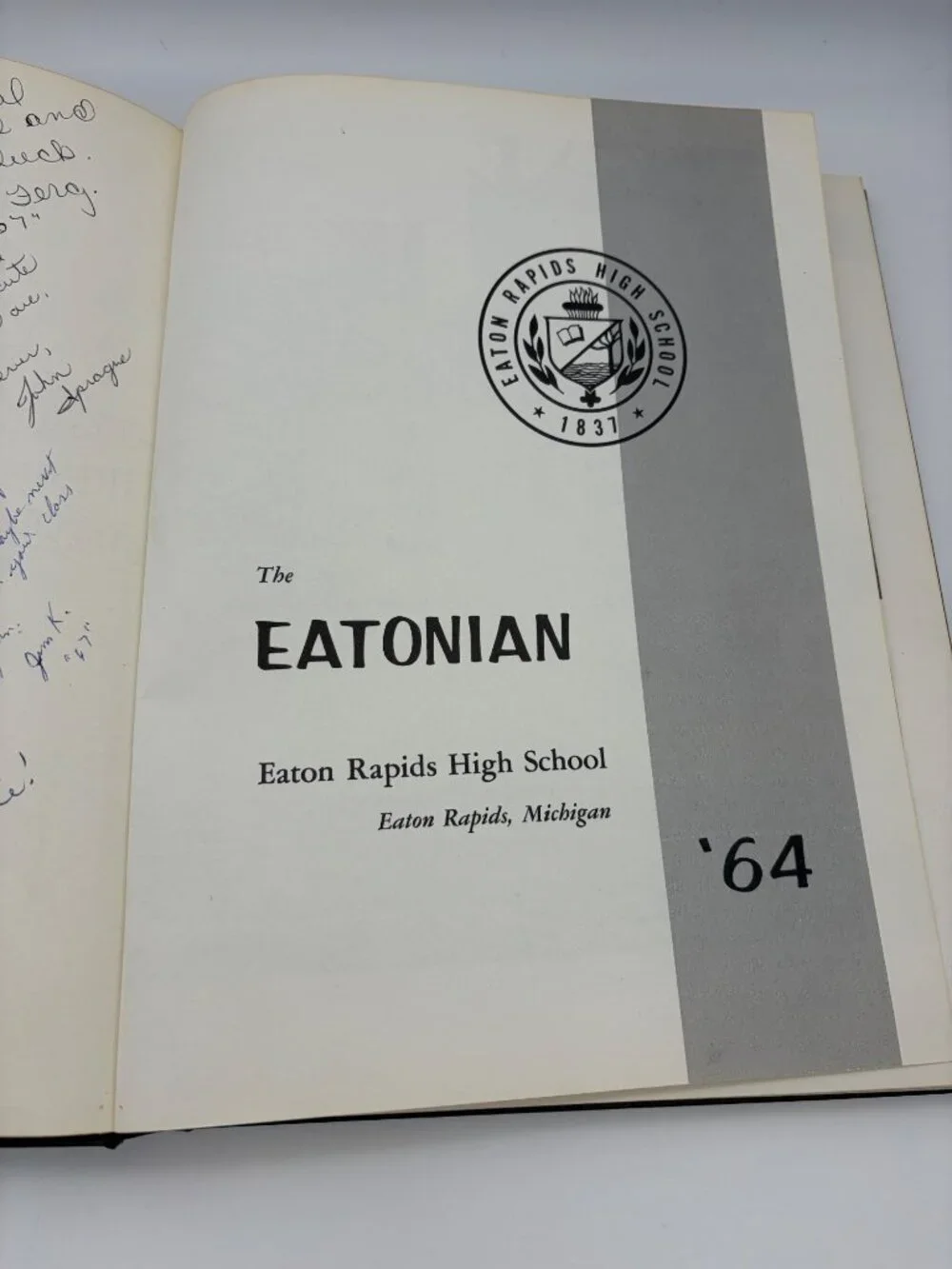 1964 Eaton Rapids High School Eatonian Yearbook Michigan Signed Hardcover Annual